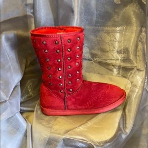 Red Boots with studs- Wild Diva Lounge